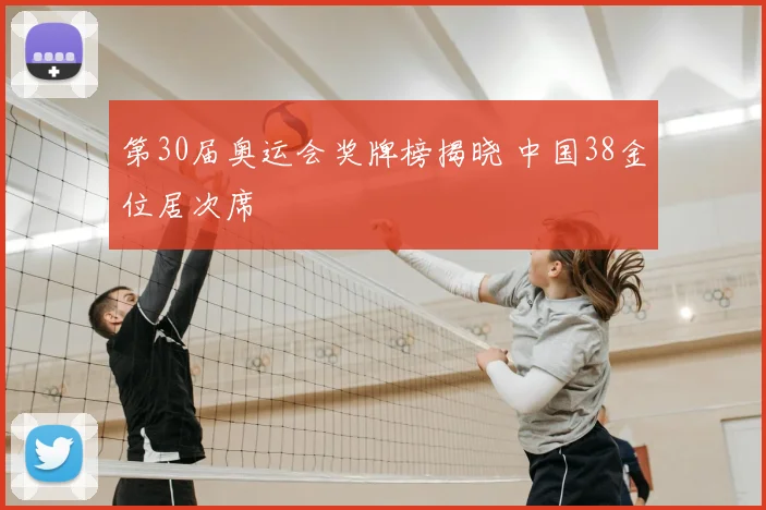 第30届奥运会奖牌榜揭晓 中国38金位居次席